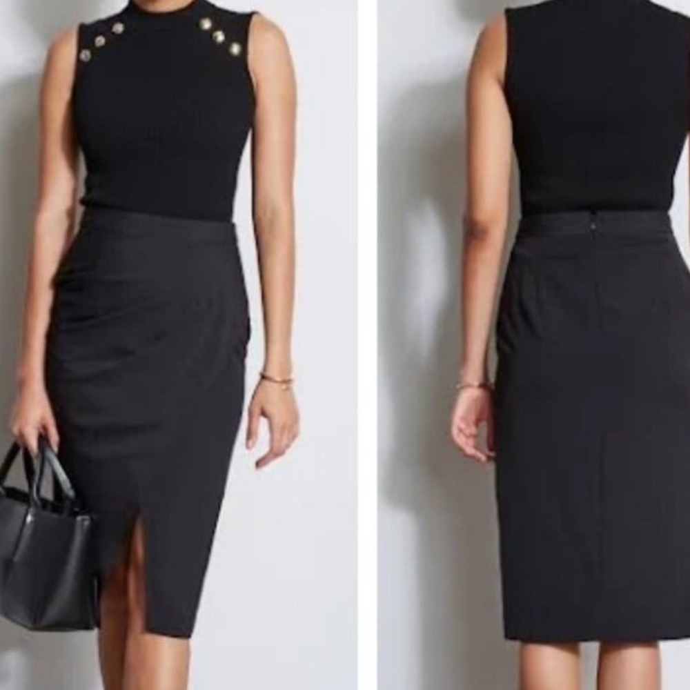 Elie Tahari Black Pencil Skirt size 14 NWT classic piece
